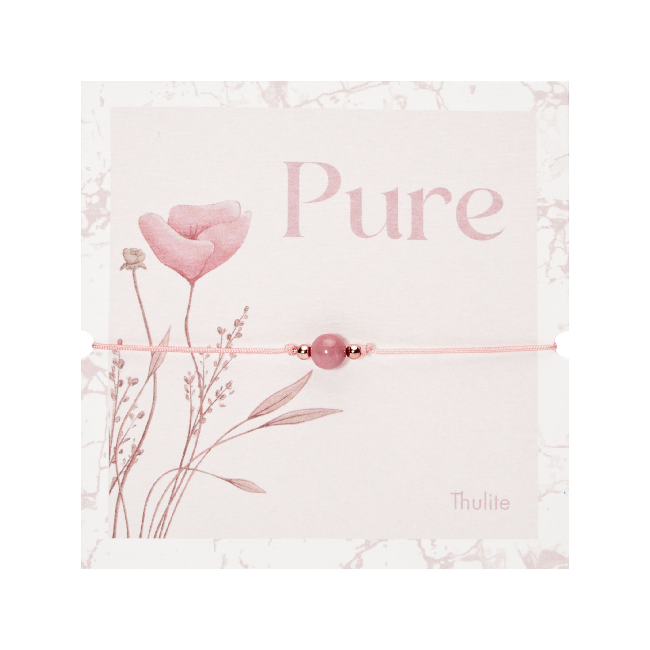 Armband - "Pure" - Thulit-Quarz - rosévergoldet 