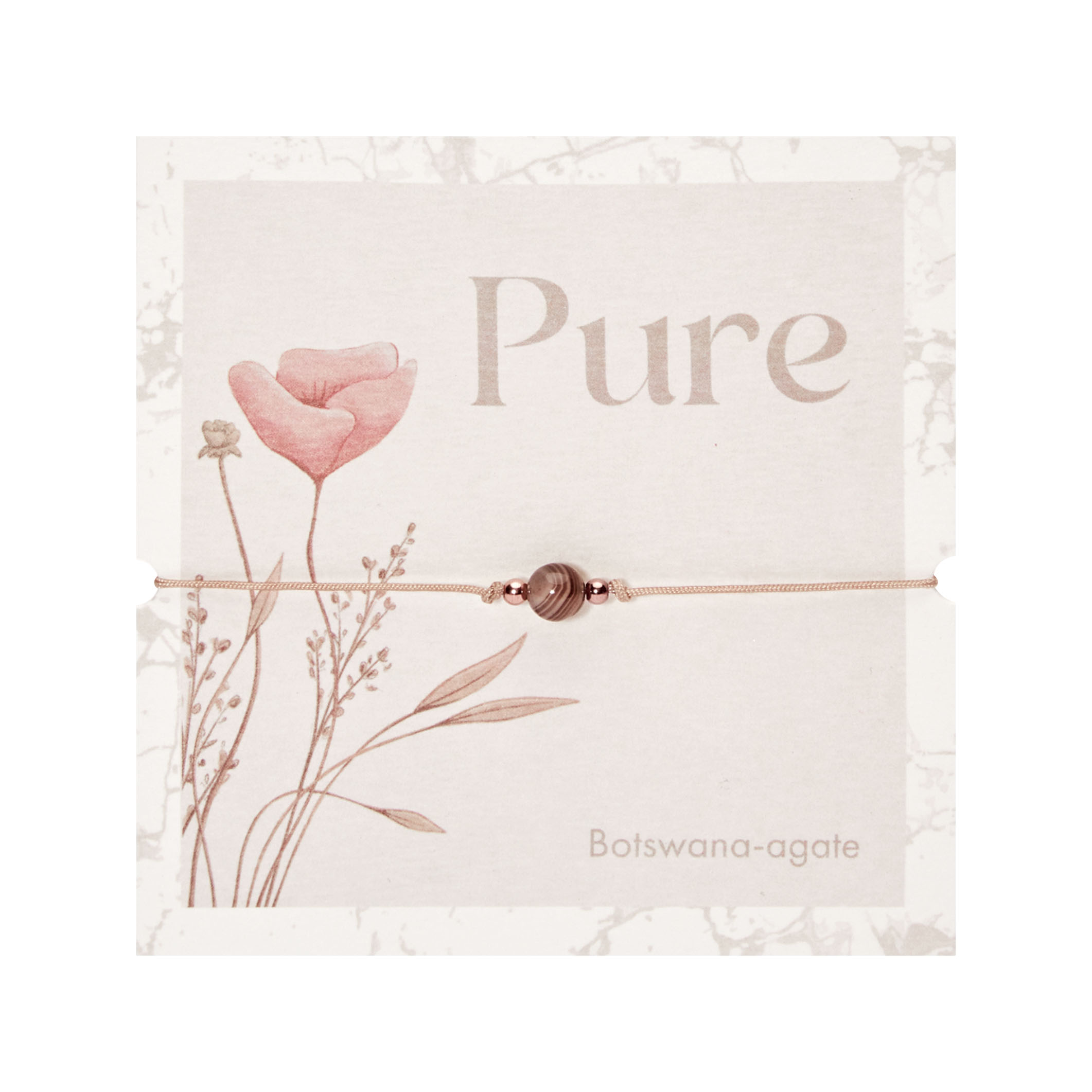 Armband - "Pure" - Botswana - Achat - rosévergoldet 