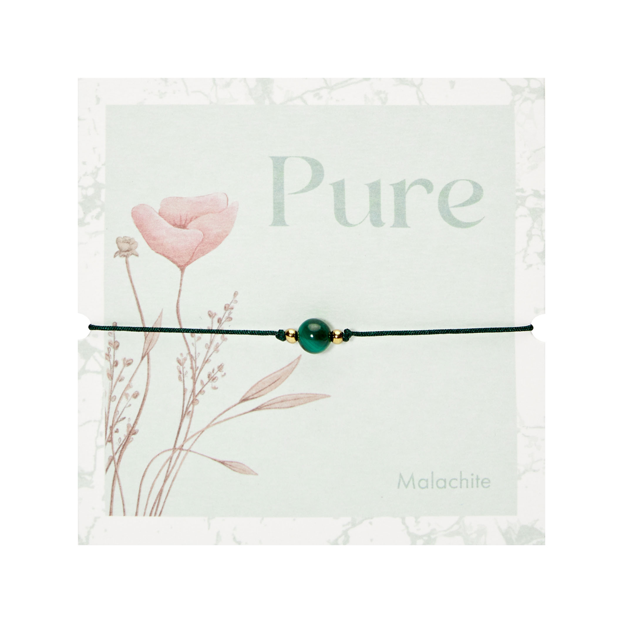 Armband - "Pure" - Malachit - vergoldet 